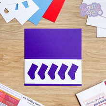 Load image into Gallery viewer, five stocking aperture on purple card