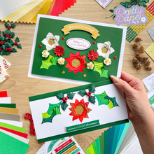 Load image into Gallery viewer, two iris fold flower cards