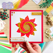 Load image into Gallery viewer, Poinsettia iris fold card