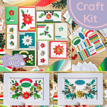Load image into Gallery viewer, Festive Flowers Craft Project Kit | Iris Folding Card Making and Wall Art | Craft Kit Gift