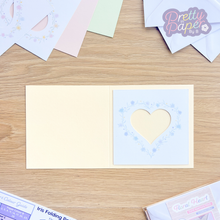 Load image into Gallery viewer, Floral heart aperture on yellow card