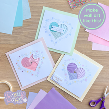 Load image into Gallery viewer, Make wall art like these - Three iris fold embellished floral heart Wall Arts