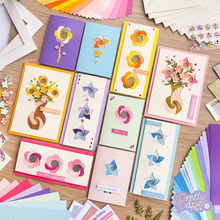 Load image into Gallery viewer, Ten iris fold flower cards