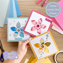 Load image into Gallery viewer, three iris fold flower petal cards