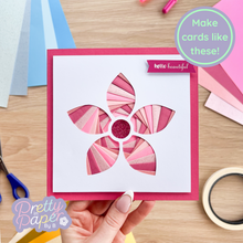 Load image into Gallery viewer, Pink iris fold flower petals card
