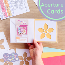 Load image into Gallery viewer, Flower petal aperture card pack x 3
