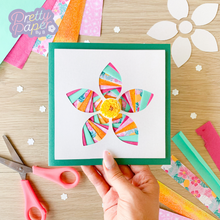 Load image into Gallery viewer, Flower Petals Iris Folding Pattern PDF & SVG | Floral Intermediate Printable Download | Cut File | Card Making Template