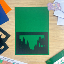 Load image into Gallery viewer, Forest Silhouette Aperture on green card