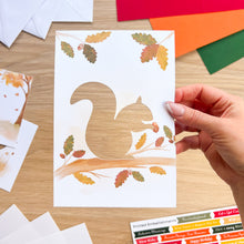Load image into Gallery viewer, Friends of the Forest Card Making Kit | Iris Folding Craft Kit Beginner | Letterbox Craft Gift | Fox, Badger, Squirrel