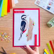 Load image into Gallery viewer, Iris fold woodpecker card