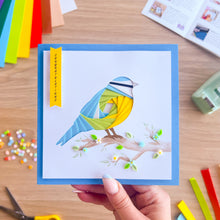 Load image into Gallery viewer, Iris fold blue tit card