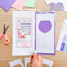 Load image into Gallery viewer, Gin Glass Card Aperture Pack embellished with printed stems