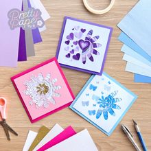 Load image into Gallery viewer, Three half daisy iris fold cards - make cards like these