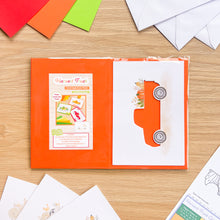 Load image into Gallery viewer, Harvest Truck Printed Aperture Card (Pack of 3) | 3 x Apertures, Coloured Card Blanks & Envelopes | Autumn Fall Wagon Vehicle