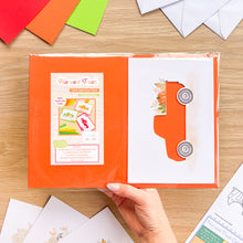 Load image into Gallery viewer, Harvest Truck Printed Aperture Card (Pack of 3) | 3 x Apertures, Coloured Card Blanks & Envelopes | Autumn Fall Wagon Vehicle