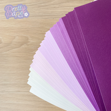 Load image into Gallery viewer, Heather Haze Paper Pack A5, 30 Sheets | Plain & Pearlised Paper Pad | Purple Lilac Craft Paper
