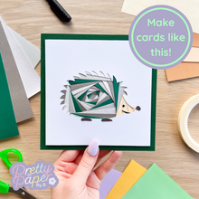 Load image into Gallery viewer, Iris Folding Hedgehog Card
