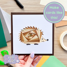 Load image into Gallery viewer, Iris Folding Hedgehog Card