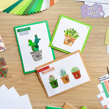 Load image into Gallery viewer, Three house plant iris folding cards