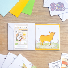 Load image into Gallery viewer, Highland Cow Aperture Card Pack embellished edition