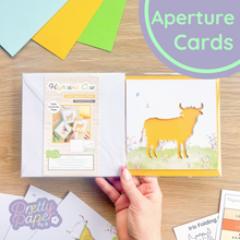 Load image into Gallery viewer, Highland Cow Card Aperture Pack Embellished Edition