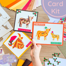 Load image into Gallery viewer, Highland Cow Card Making Kit Christmas Edition