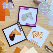 Load image into Gallery viewer, Three iris fold horse greeting cards