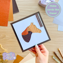 Load image into Gallery viewer, Brown iris fold horse card