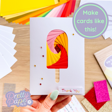 Load image into Gallery viewer, ice lolly iris folding thank you card