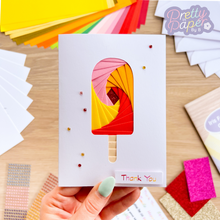 Load image into Gallery viewer, Sweet Summer Card Making Kit | Beginner Kids Iris Folding Kit | Letterbox Craft Kit Gift | Watermelon, Pineapple, Ice Lolly