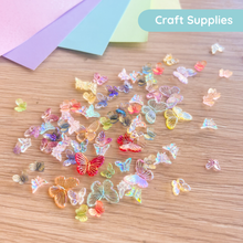 Load image into Gallery viewer, Iridescent butterfly craft embellishments