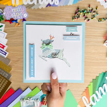 Load image into Gallery viewer, Reindeer Iris Folding Pattern PDF & SVG | Beginner Printable Download | Cut File | Christmas Card Making Template