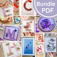 Load image into Gallery viewer, Alphabet Letter Iris Folding PDF SVG Bundle | All 26 Letters of the Alphabet
