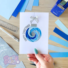 Load image into Gallery viewer, Make cards like this - blue bauble card