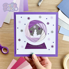 Load image into Gallery viewer, Snow Globe Iris Folding Pattern Template PDF & SVG | Snowglobe Beginner Printable Download | Cut File | Card Making