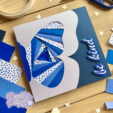 Load image into Gallery viewer, Wild Butterfly Wing Iris Folding Pattern PDF & SVG | Half Butterfly Beginner Printable Download | Cut File | Card Making Template