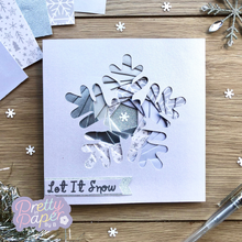 Load image into Gallery viewer, Snowflake Iris Folding Pattern Template PDF & SVG | Snowflake Intermediate Printable Download | Cut File | Card Making