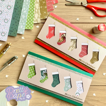 Load image into Gallery viewer, Stocking Iris Folding Pattern PDF & SVG | Christmas Stocking Beginner Printable Download | Cut File | Card Making Template