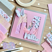 Load image into Gallery viewer, Letter M Iris Folding Pattern PDF & SVG | Alphabet Beginner Iris Folding Pattern Download | Cut File | Card Making Template