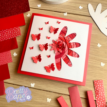 Load image into Gallery viewer, Daisy Flower (Half) Iris Folding Pattern Template PDF & SVG | Flower Intermediate Printable Download | Cut File | Card Making