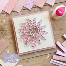 Load image into Gallery viewer, Daisy Flower (Half) Iris Folding Pattern Template PDF & SVG | Flower Intermediate Printable Download | Cut File | Card Making