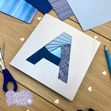 Load image into Gallery viewer, Letter A Iris Folding Pattern PDF & SVG | Alphabet Beginner Iris Folding Pattern Download | Cut File | Card Making Template