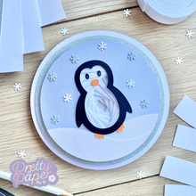 Load image into Gallery viewer, Penguin Iris Folding Pattern PDF & SVG | Bird Beginner Printable Download | Cut File | Card Making Template