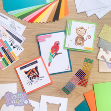 Load image into Gallery viewer, three jungle animal iris fold cards