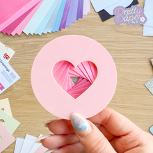 Load image into Gallery viewer, pink magnet with pink iris fold heart