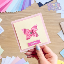 Load image into Gallery viewer, Pink iris fold butterfly card