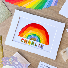 Load image into Gallery viewer, Kids Craft Kit | Rainbow Personalised Name Wall Art Kit | Iris Folding Craft Kit | Discontinued