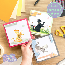 Load image into Gallery viewer, Make cards like these - three iris fold kitten cards