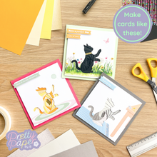 Load image into Gallery viewer, three iris fold kitten cards