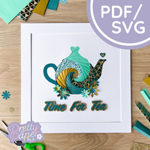 Load image into Gallery viewer, Large Iris Fold Tea Pot in green